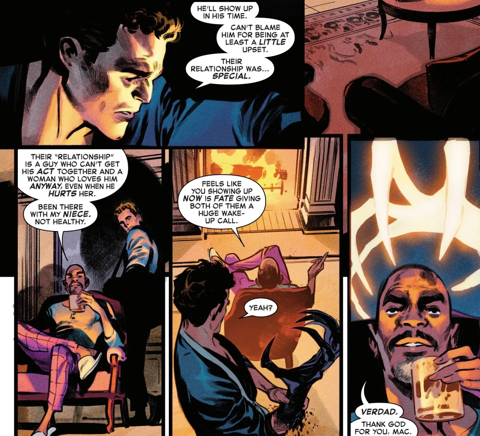 Ric talking with Cormac Crane in Amazing Spider-Man #1001