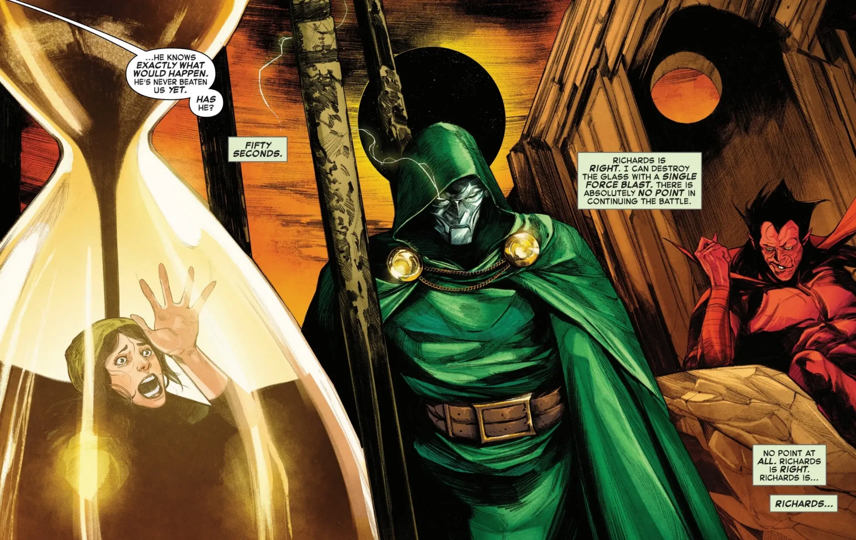 Not even his mother's soul can save Doom from his rivalry with Reed Richards