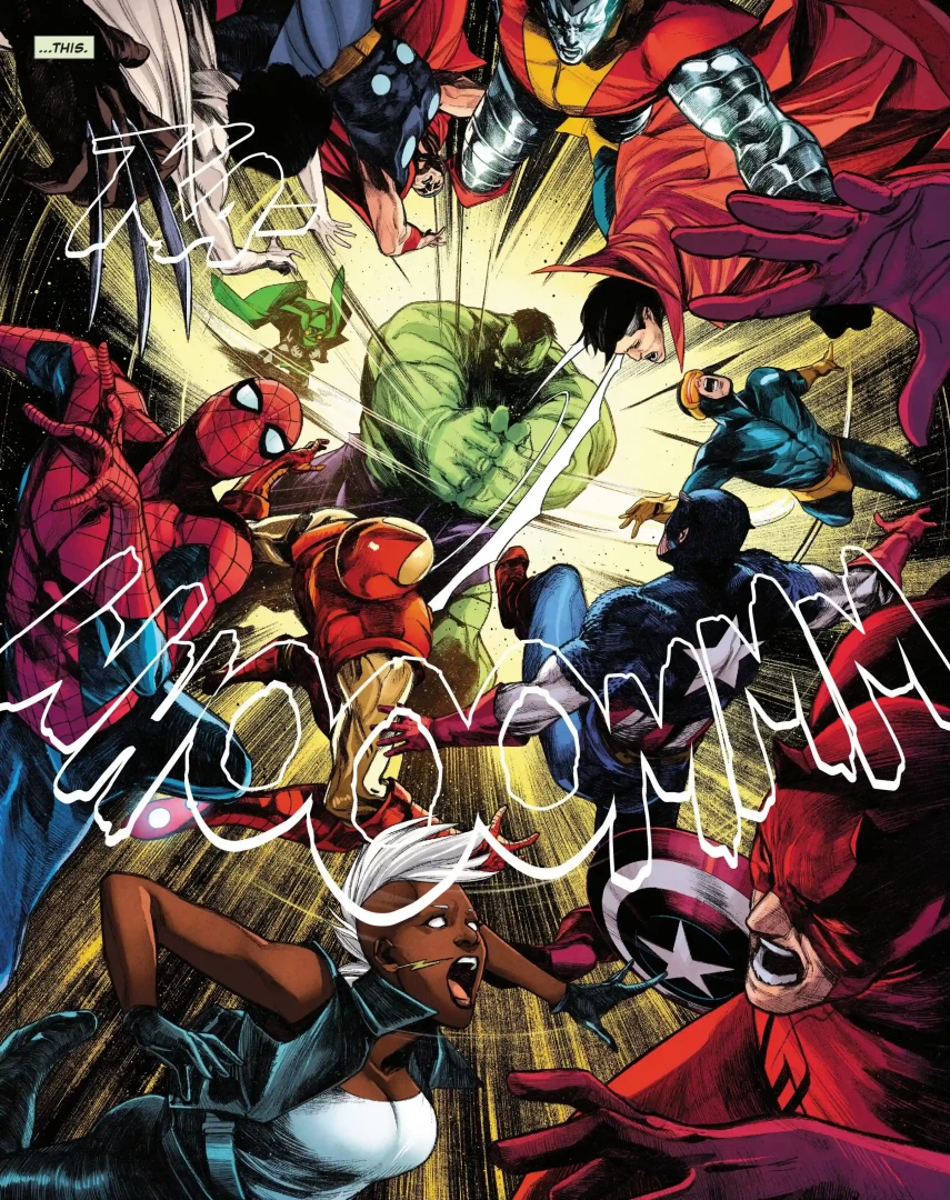 Doom in Hulk's body takes down the heroes