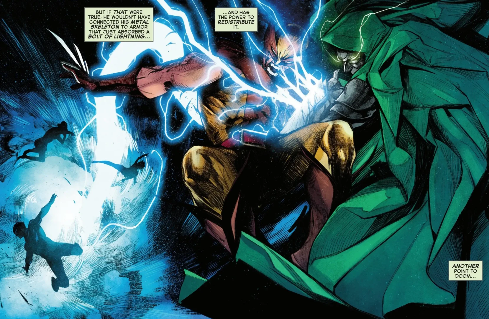 Doom attacks the X-Men with Storm's lighting