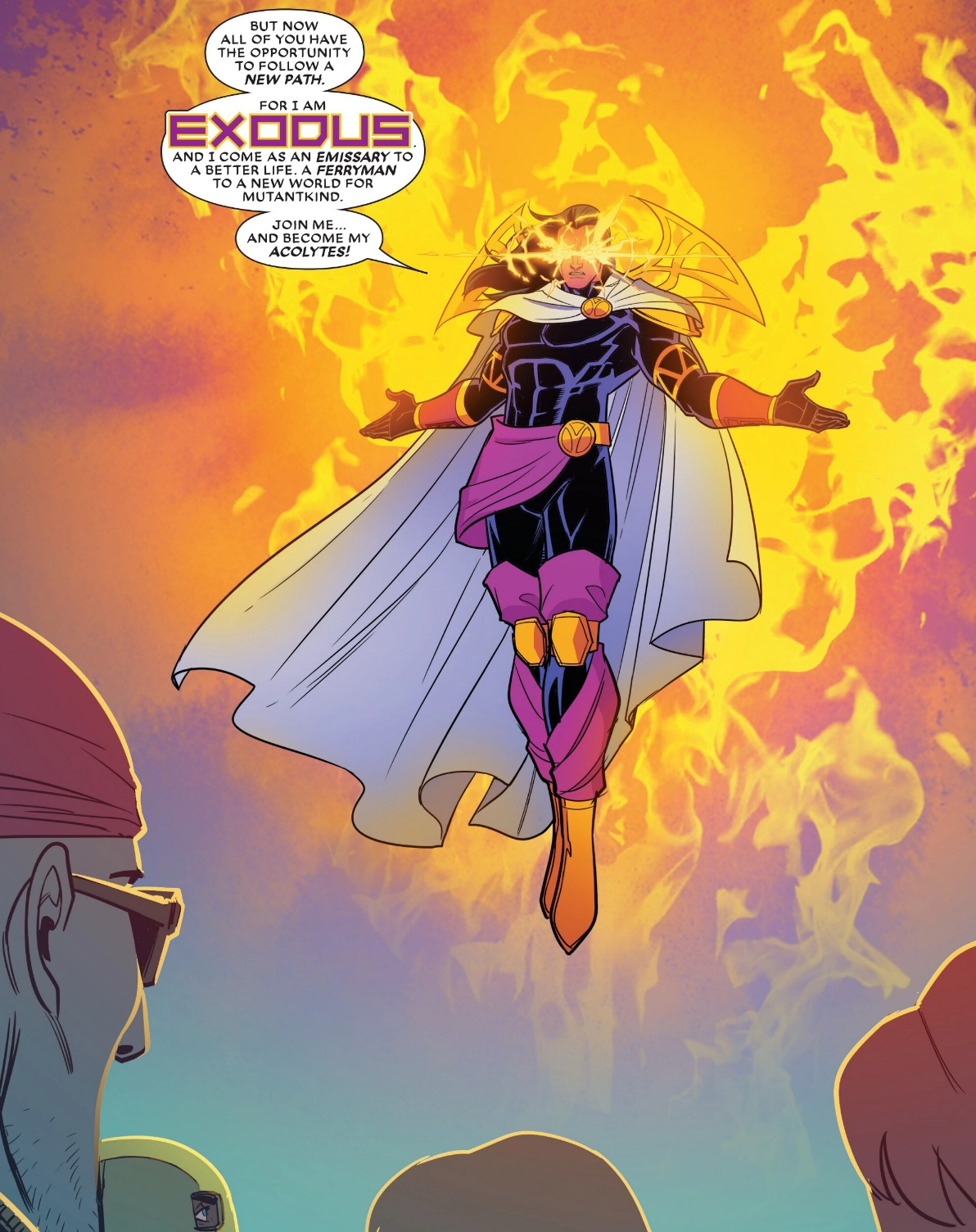 Exodus appears before the newly freed mutants