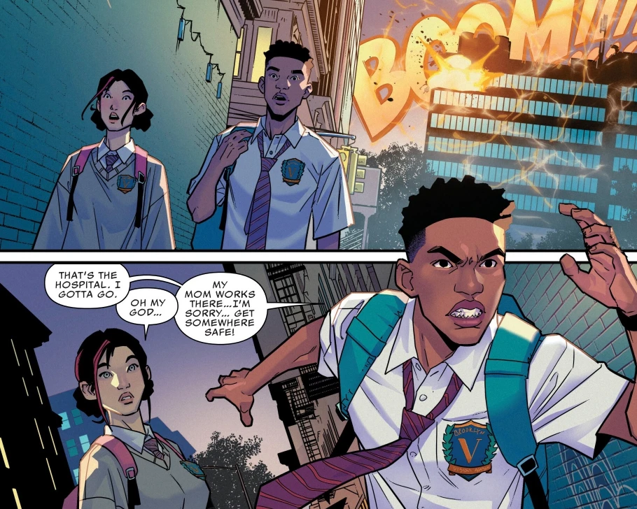 Miles races to save his mother.