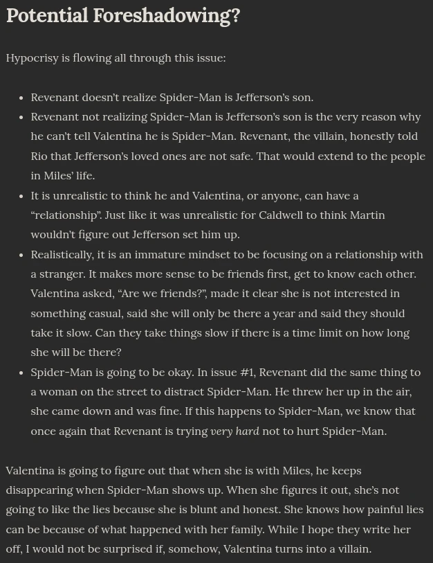 Foreshadowing predictions in Miles Morales #2