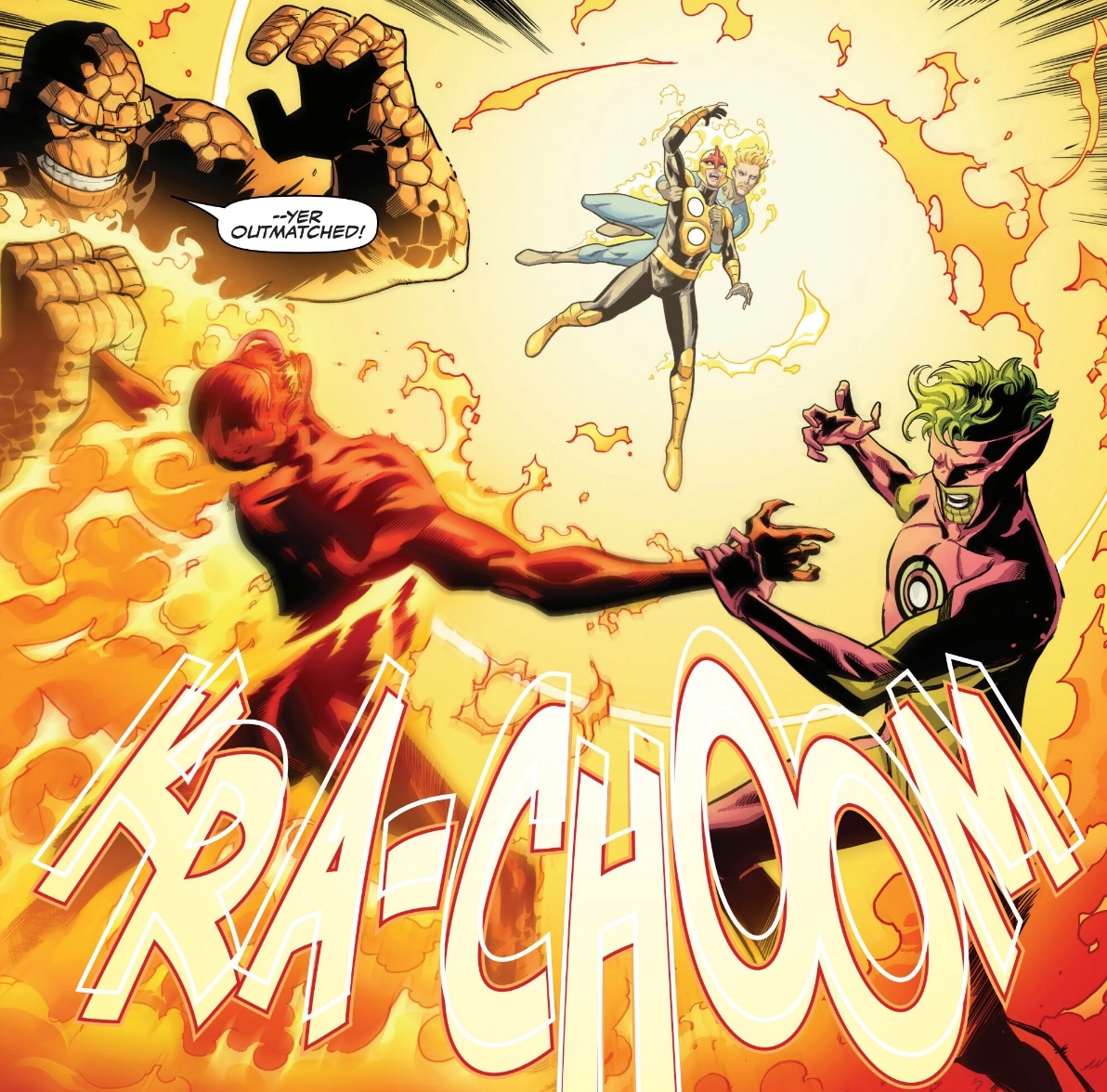 Nova and Human Torch take down Firelord