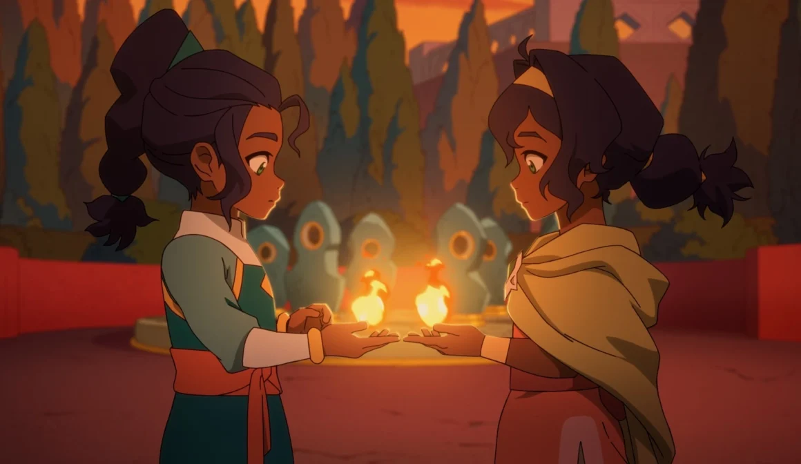 Avatars Pavi and Nisha firebending