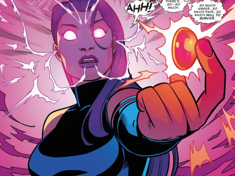 Psylocke’s visions as she scans Ozymandias's opal