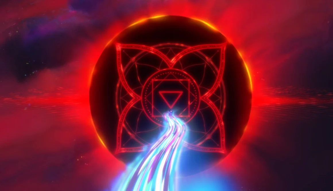 The red gate with the root chakra symbol from Avatar: Seven Havens