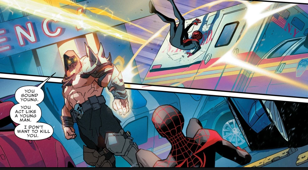 Revenant fighting Spider-Man