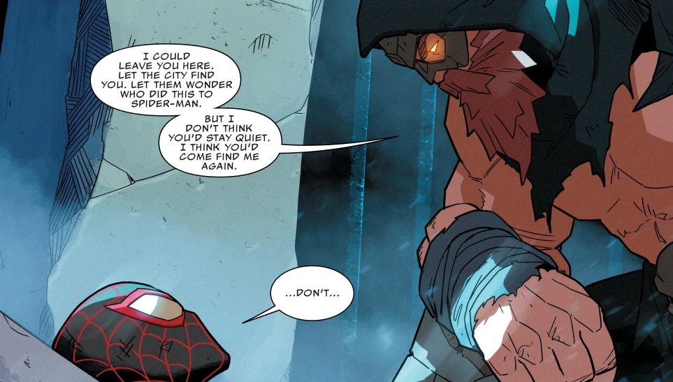 Revenant is about to temporarily paralyze Spider-Man in Miles Morales #3