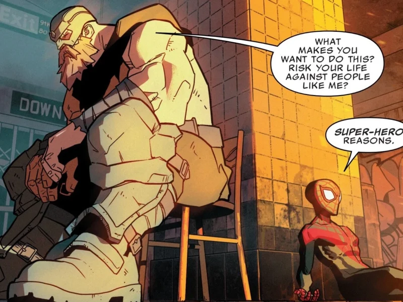 Revenant asks why Spider-Man is a superhero in Miles Morales #3