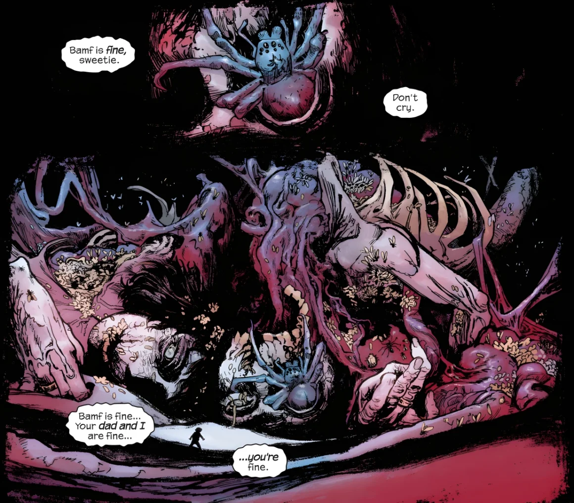 Peter merging with the spider in Midnight: Spider-Man #1