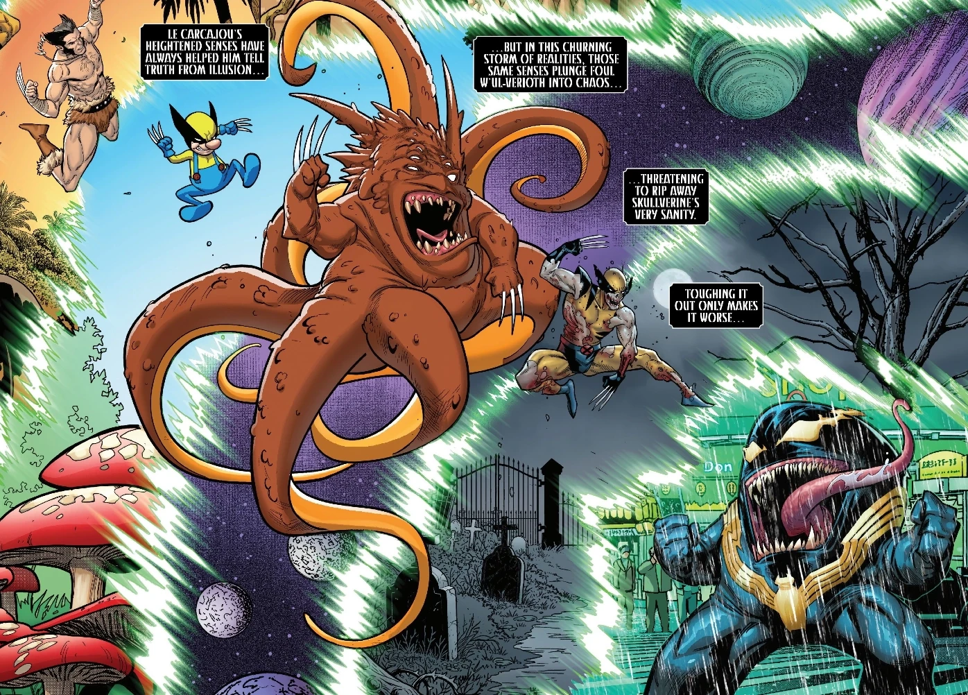 Wolverine fighting a Mentelleronite in Queen in Black #2